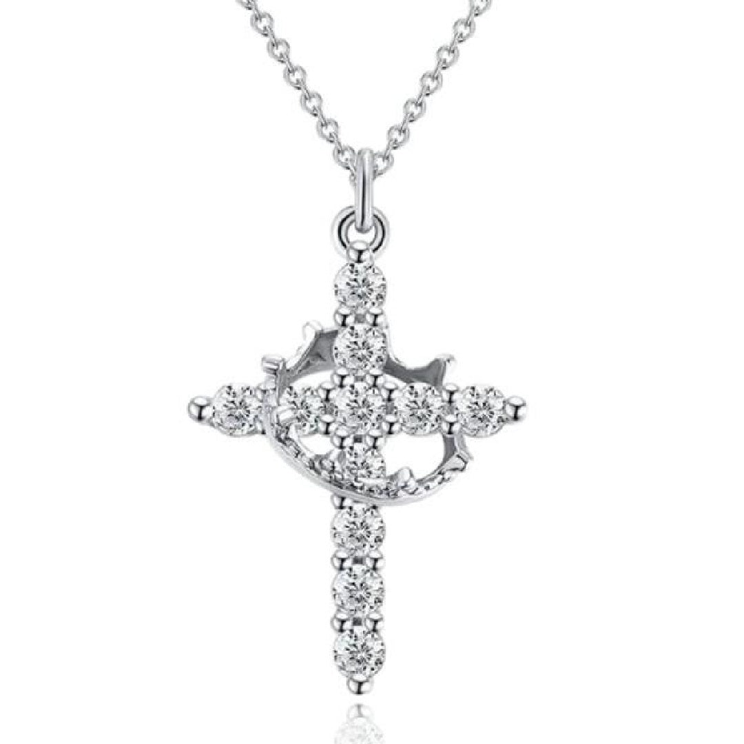 Christian Religious Symbola Drop Classic Crown & Cross Pendant Choker Easter Necklace For Women & Men & Girls Pretty Crown Cross Necklace For Daily Party Clothing Decor Trendy All-match & Je Jewelry & Accessories
