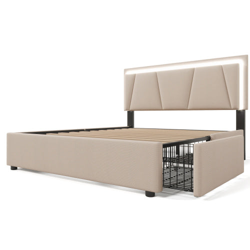 Wooden Storage Bed Bed Frame Size 140cmx200cm