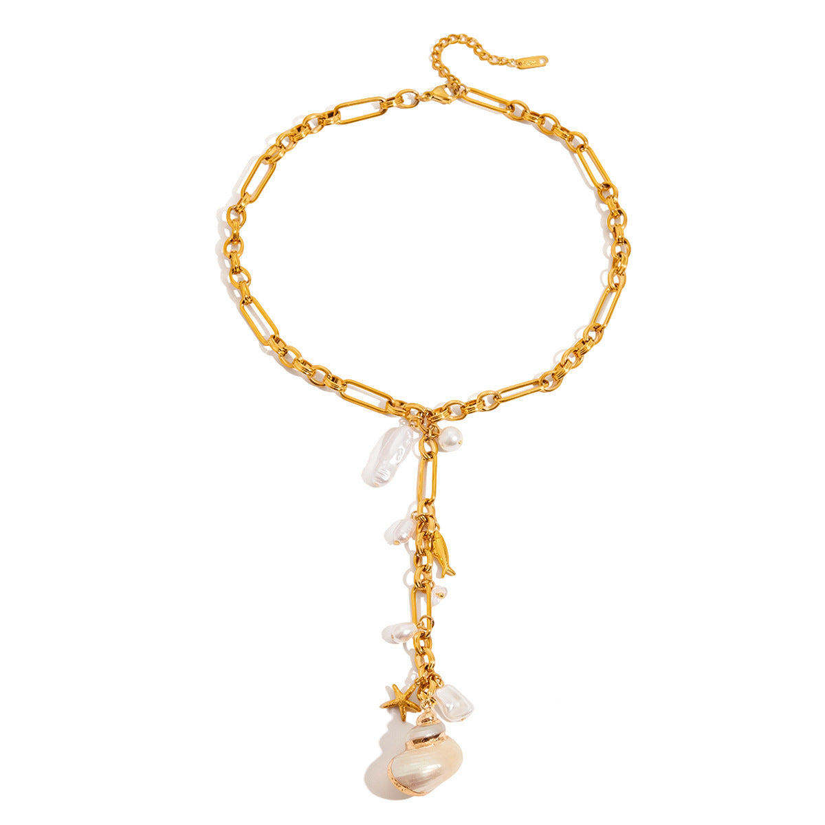 Stainless Steel Conch Long Necklace Y-shaped Chain High-grade Clavicle Chain For Women Jewelry/Accessories