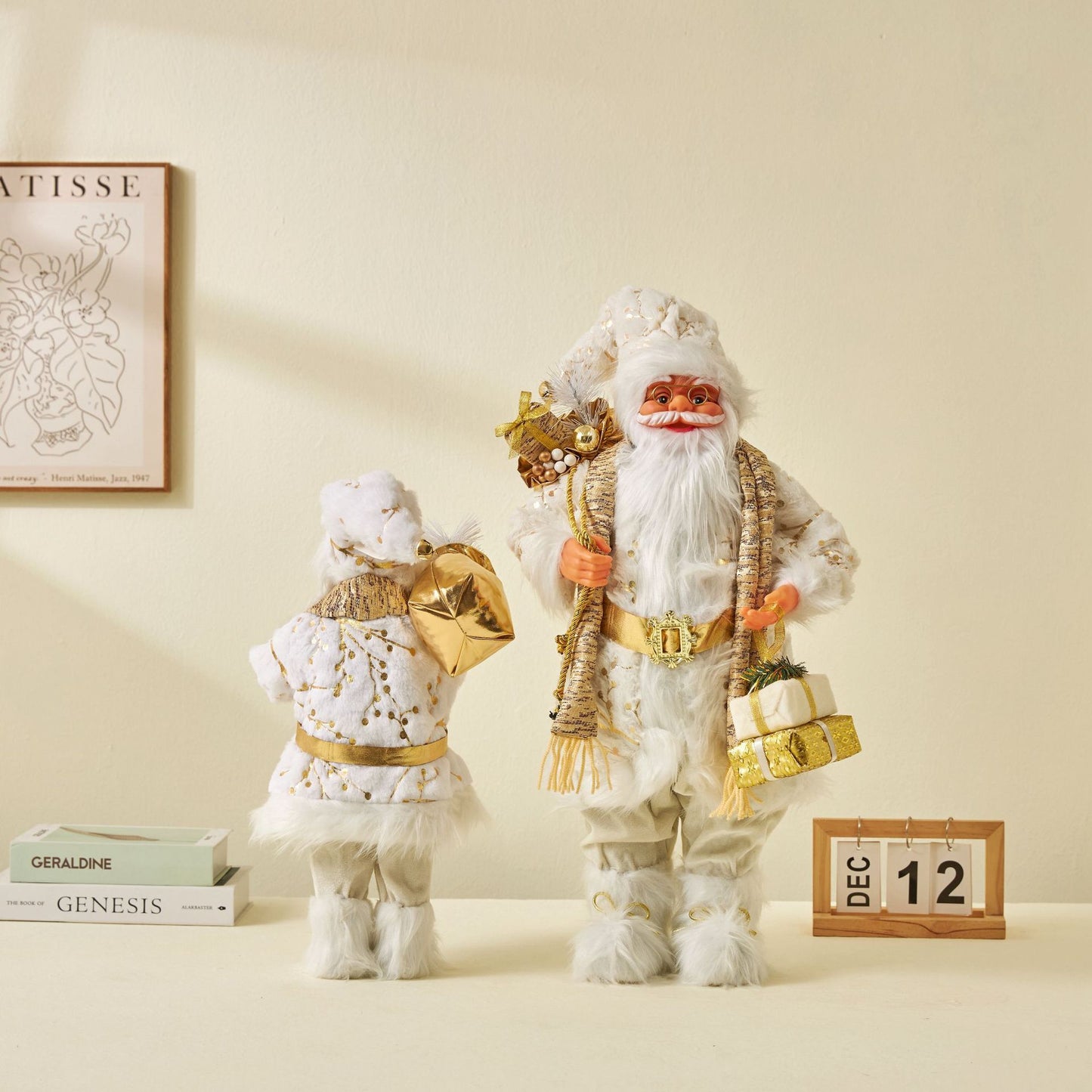 Golden Santa Claus Ornaments Home Decorations