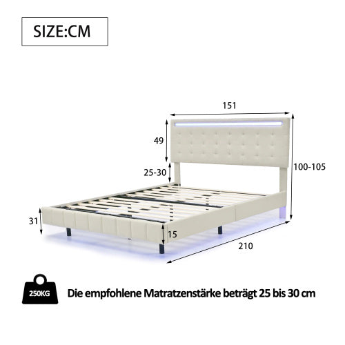 Linen Flat Double Bed Furniture