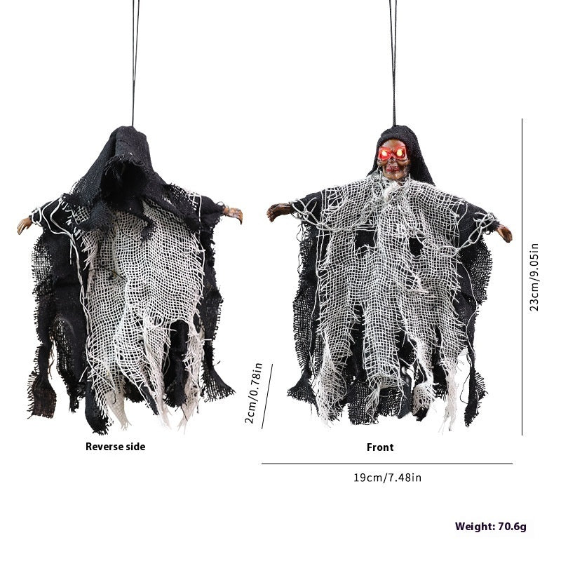 Halloween Hanging Ghost Iron Chain Glowing Skull Decorative Home Ornaments