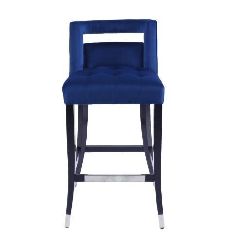 Suede Velvet Barstool With Nailheads Dining Room Chair2 Pcs Set - 30 Inch Seater Height