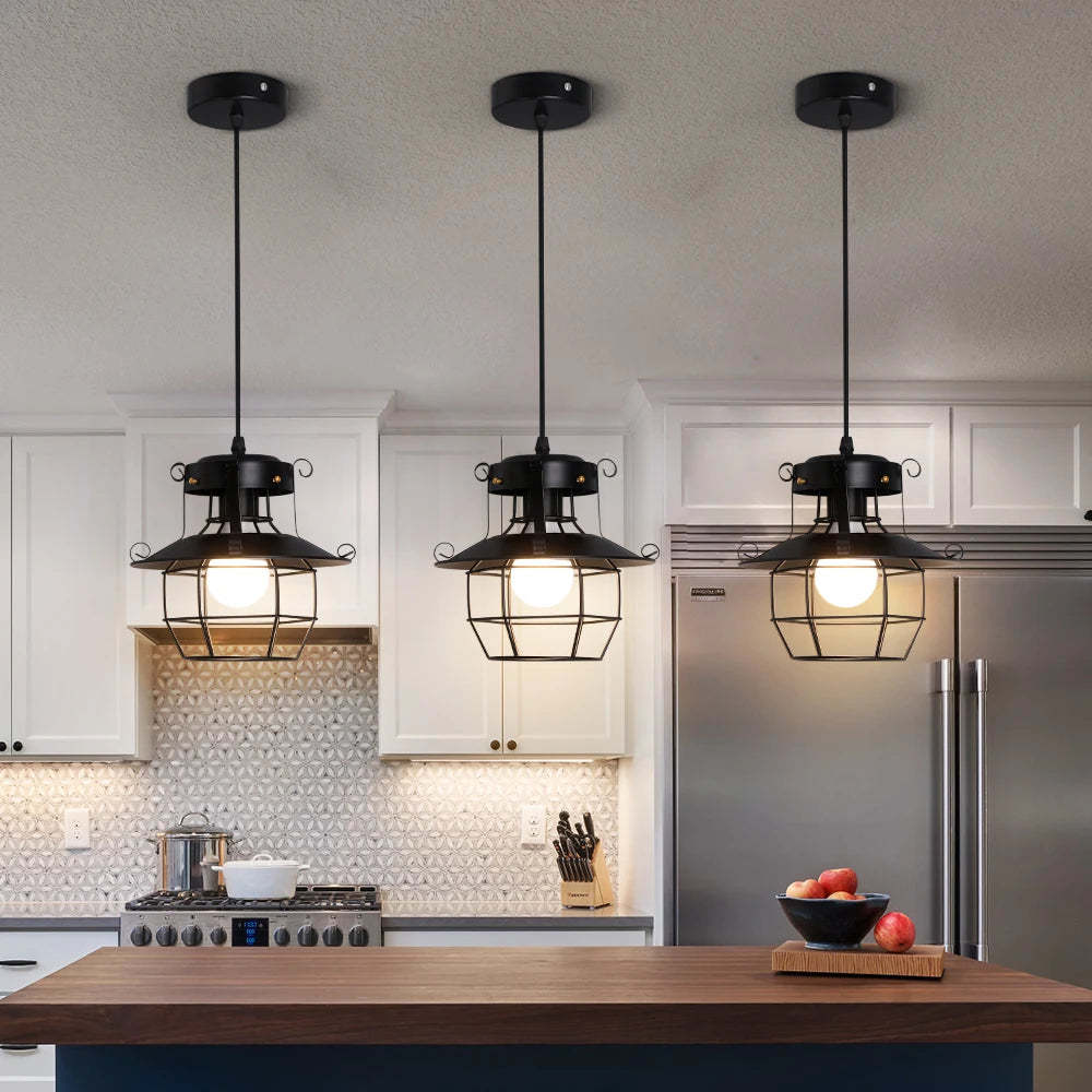 American Iron Droplight Restaurant Lantern-shaped Decorative Lamp