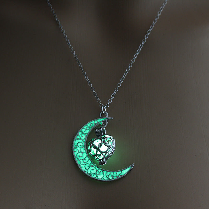 Glowing Pendant Necklaces Silver Plated Chain Necklaces Jewelry & Accessories