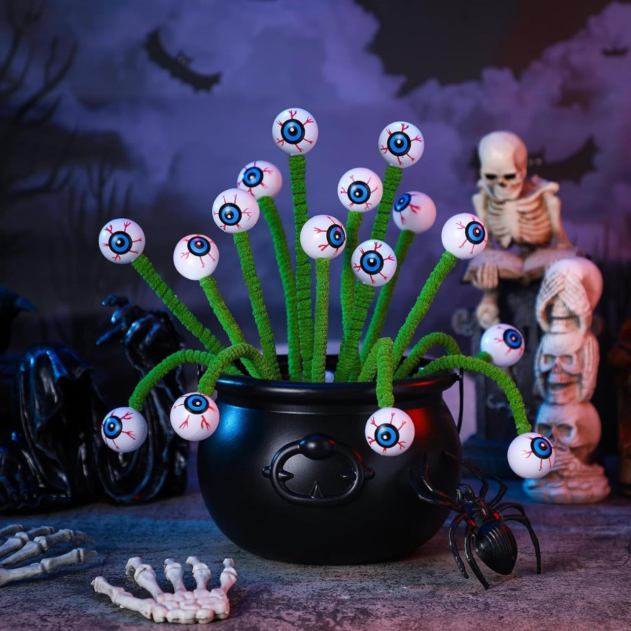 Halloween Three-dimensional Eye Beads Twig Cutting Bouquet Creative Funny Decoration Home Ornaments