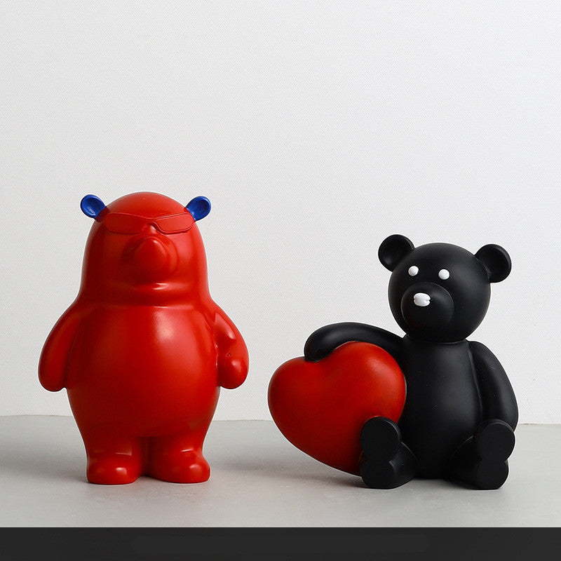 Christmas Love Bear Living Room Children Decoration Resin Crafts Home Ornaments