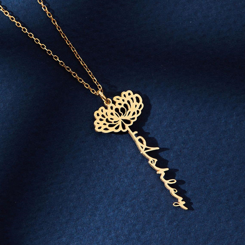 Stainless Steel Necklace December Flower Necklace Jewelry/Accessories