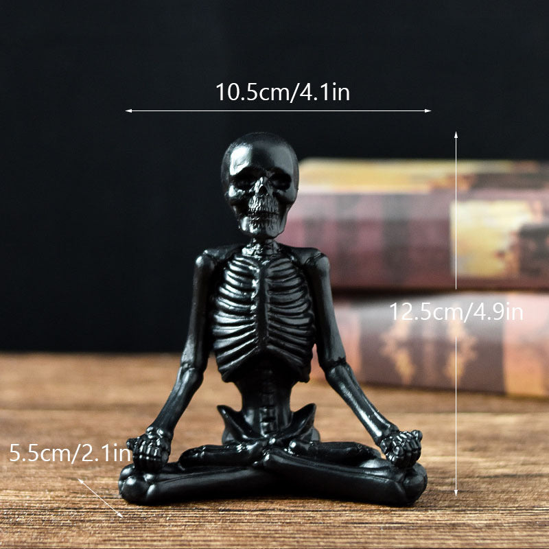 Halloween Horror Desktop Decoration Resin Ornaments Feature Modeling Yoga Skull Skeleton Home Ornaments