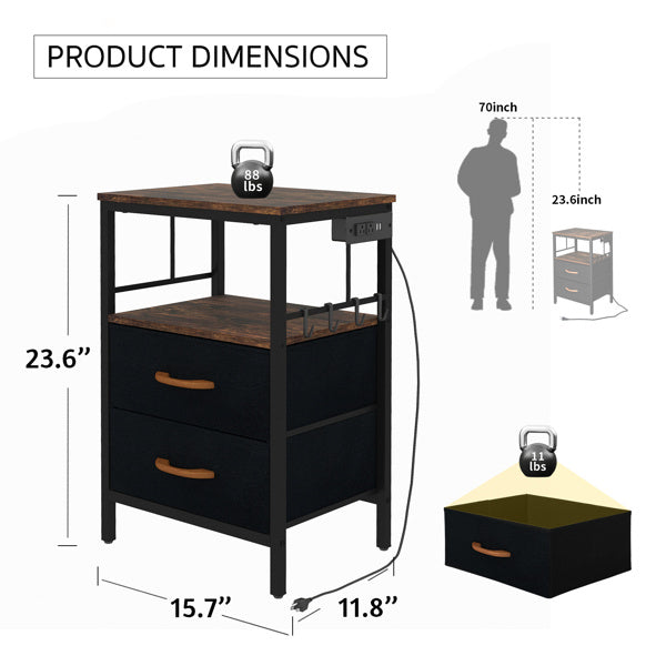 Bedside Table With Charging