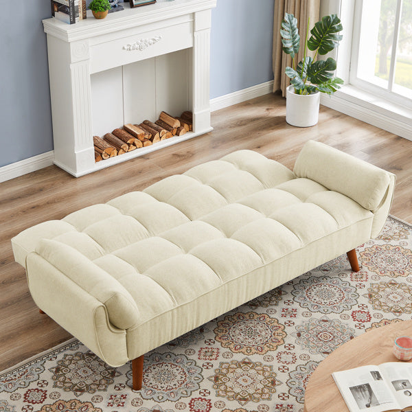 Newly Designed Linen Sofa Furniture With Adjustable Backrest And Easy Assembly Lounge Chair - Beige Color Furniture