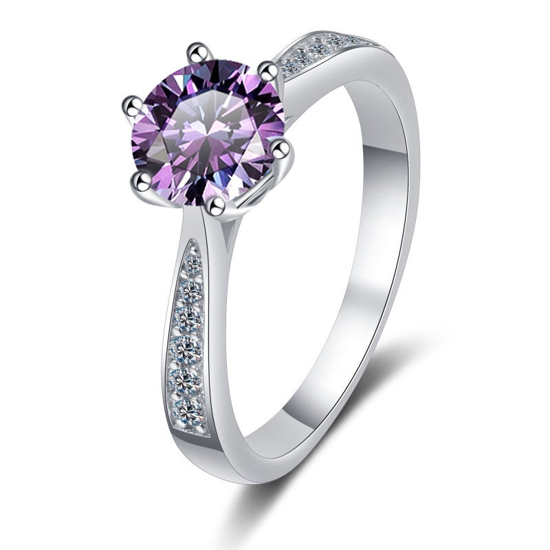 Moissanite Ring Classic Six-claw Crown S925 Sterling Silver Jewelry & Accessories