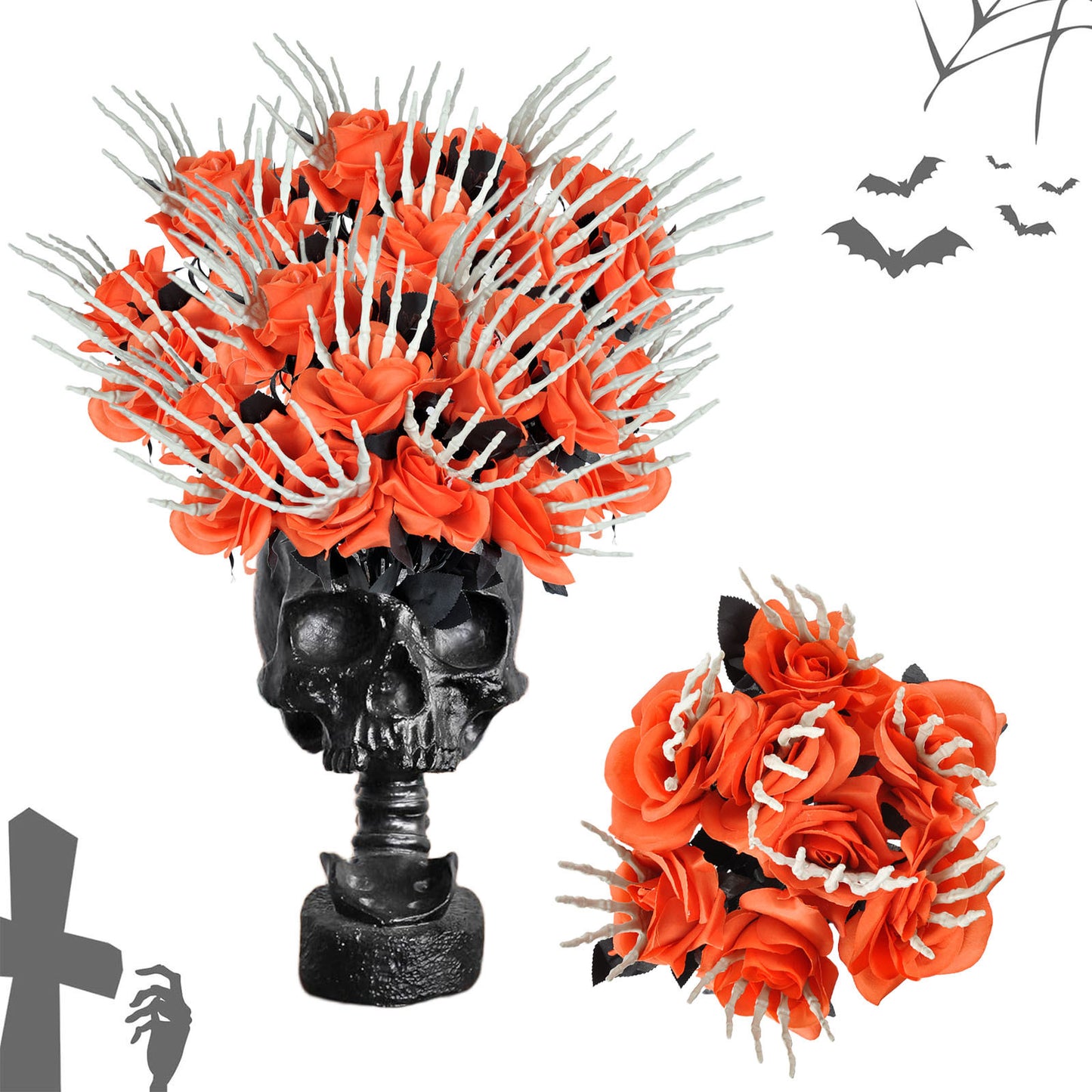 Halloween Skull Hand Rose Horror Decoration Home Ornaments
