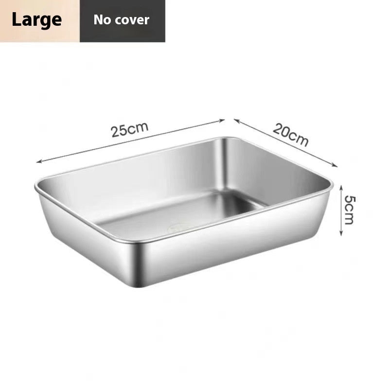 Thickened Stainless Steel Plate Household With Lid Appliances Home Essentials