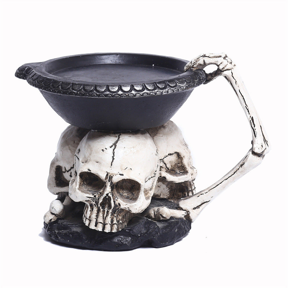 Creative Three Ghost Head Top Candle Desktop Storage Tray Home Ornaments
