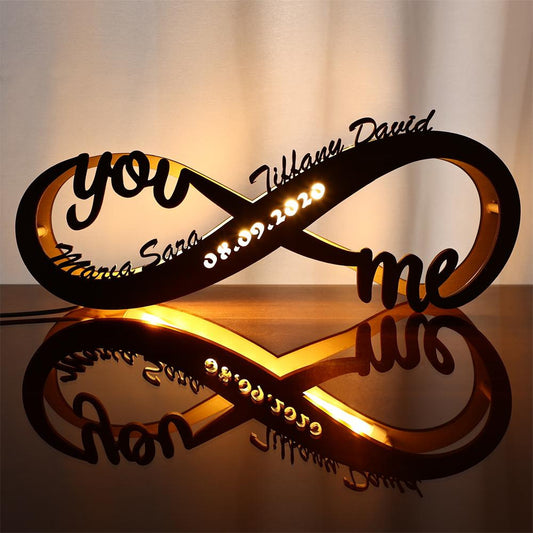 Wooden Lamp Lovers Infinite Name Table Lamp Home Ornaments