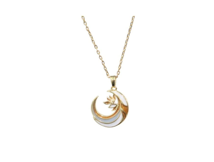 Handmade Enamel Crescent Necklace Original Clavicle Jewelry & Accessories