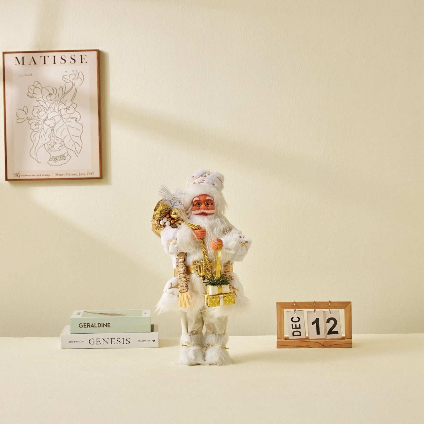 Golden Santa Claus Ornaments Home Decorations