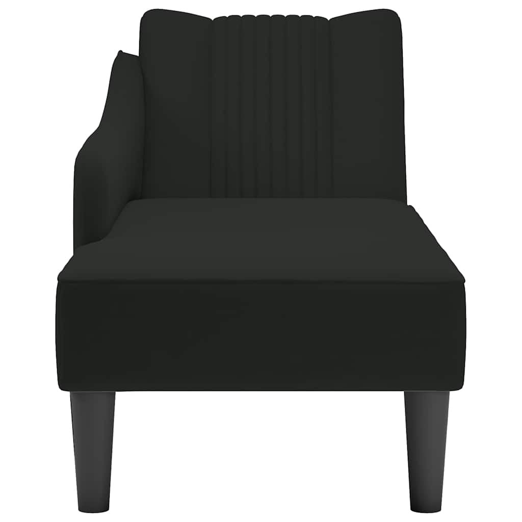 vidaXL Chaise Lounge with Right Armrest – Black Velvet Furniture