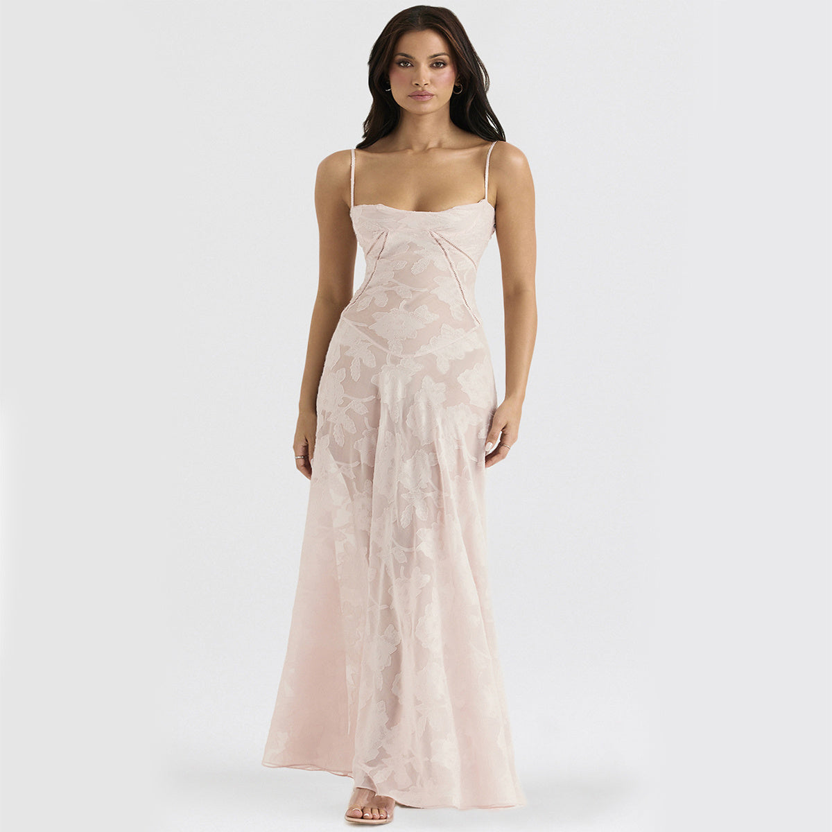 Sexy Flowers Lace Suspender Dress Summer Fashion Slim Back Lace-up Long Dresses Party Evening Club Clothing For Women's Garments Apparel / Clothing