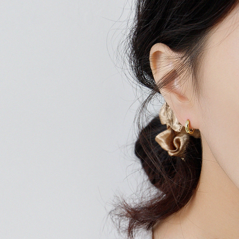 Female INS Style Simple Mini Sterling Silver Earrings Buckle Jewelry/Accessories
