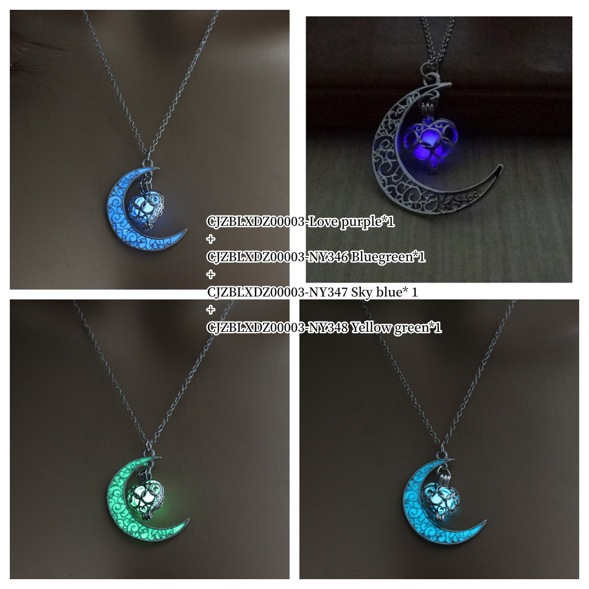 Glowing Pendant Necklaces Silver Plated Chain Necklaces Jewelry & Accessories