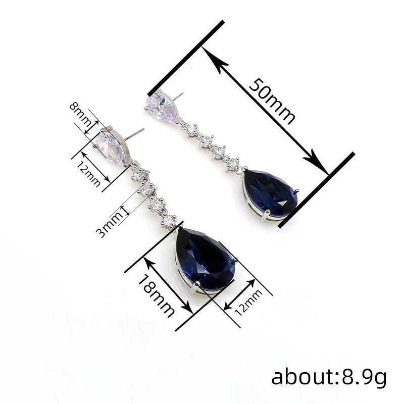 European And American Style Light Luxury Strip Water Drop Earrings Women Jewelry/Accessories