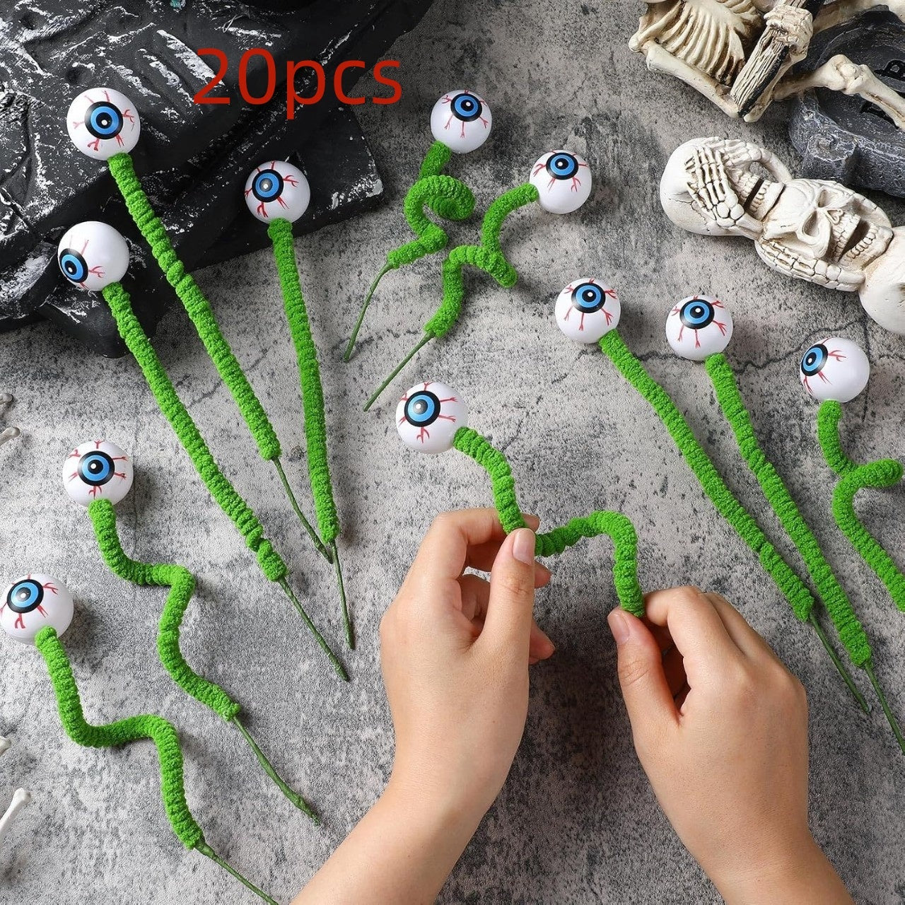 Halloween Three-dimensional Eye Beads Twig Cutting Bouquet Creative Funny Decoration Home Ornaments
