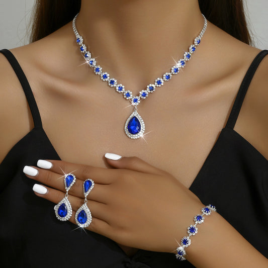 Fashion Jewelry Bridal Jewelry Suit Necklace Ear Stud Bracelet Three-piece Set Jewelry/Accessories