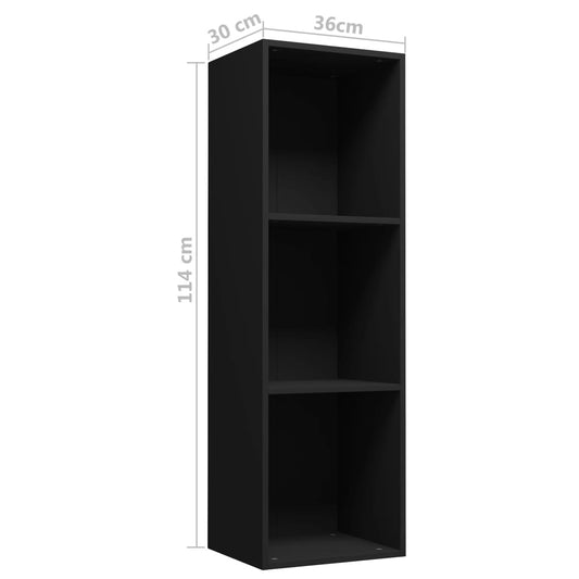 vidaXL Book Cabinet/TV Cabinet Black 36x30x114 cm Engineered Wood Furniture