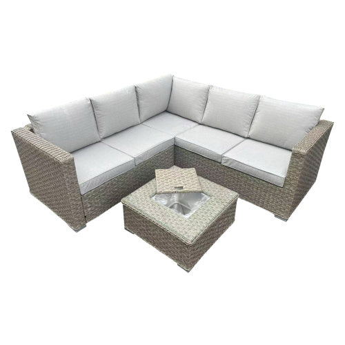 Patio Furniture Set, Waterproof Outdoor Furniture With Coffee Table,3 Seater For Porch Balcony, Brown Outdoor Garden Patio Furniture