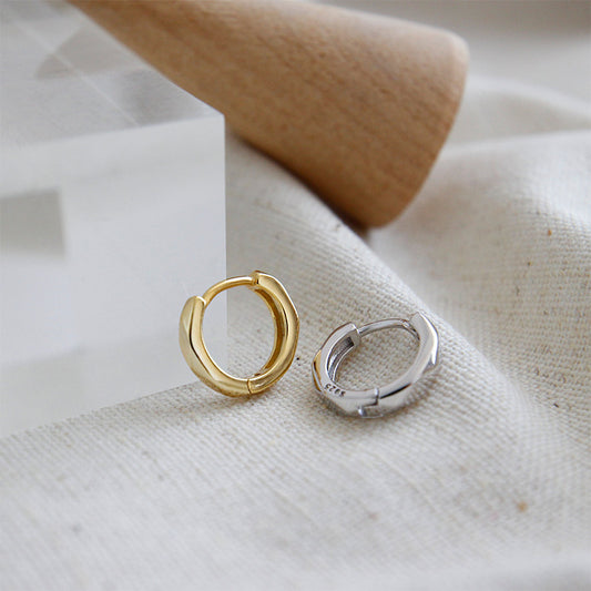 Female INS Style Simple Mini Sterling Silver Earrings Buckle Jewelry/Accessories