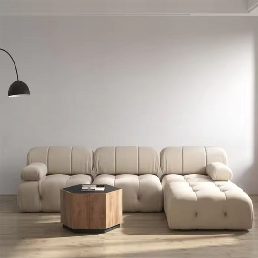 Nordic Modern Apartment Fabric Buckle Design Sofa Living Room Couch Light Luxury Sponge Sofa For Lock Design Furniture
