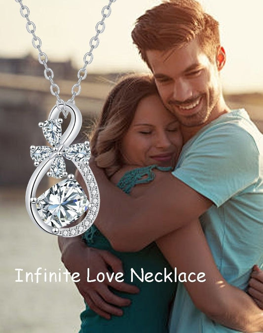 European And American Style Infinite Love Inlaid Necklace Women's High-grade Romantic Jewelry/Accessories
