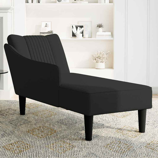 vidaXL Chaise Lounge with Right Armrest – Black Velvet Furniture