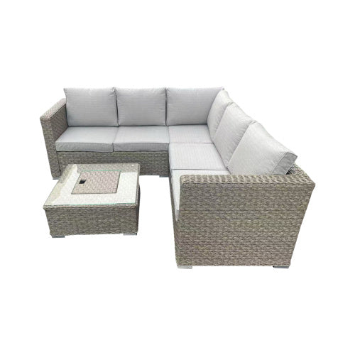 Patio Furniture Set, Waterproof Outdoor Furniture With Coffee Table,3 Seater For Porch Balcony, Brown Outdoor Garden Patio Furniture