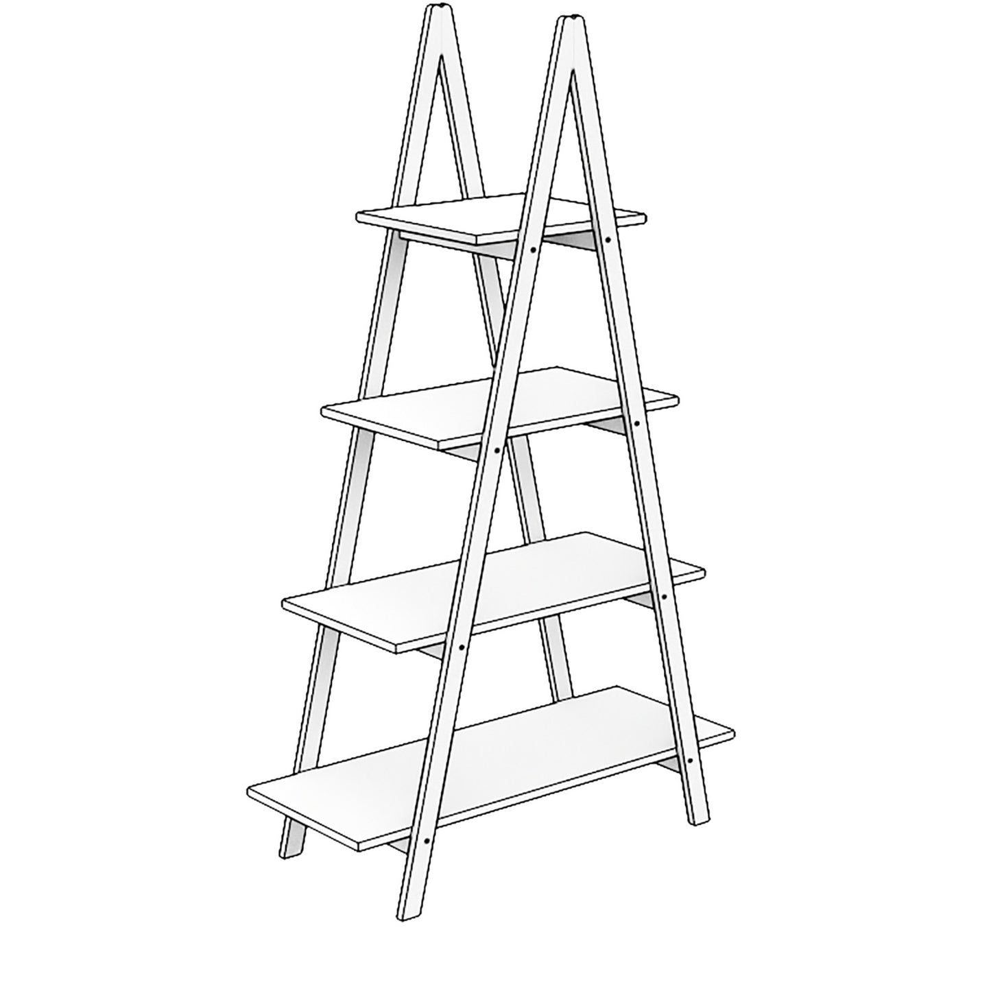 Solid Bamboo Wood Oxford  A Frame Ladder Display Bookshelf Furniture