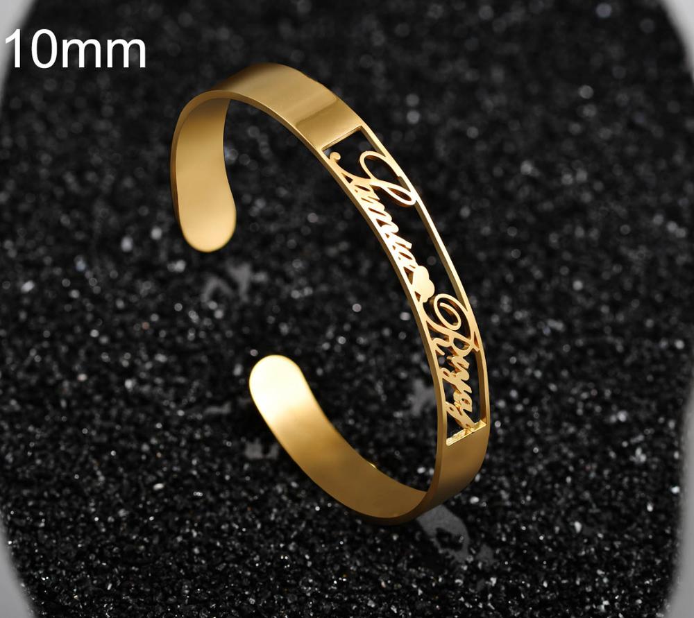 Customized Name Bracelet Personalized Custom Bangles Stainless Steel Jewelry / Accessories