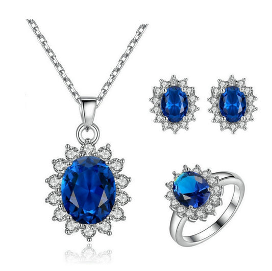 Sunflower Jewelry Set Necklace Ring Stud Earrings Bridal Jewelry/Accessories