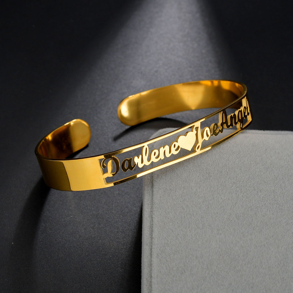 Customized Name Bracelet Personalized Custom Bangles Stainless Steel Jewelry / Accessories