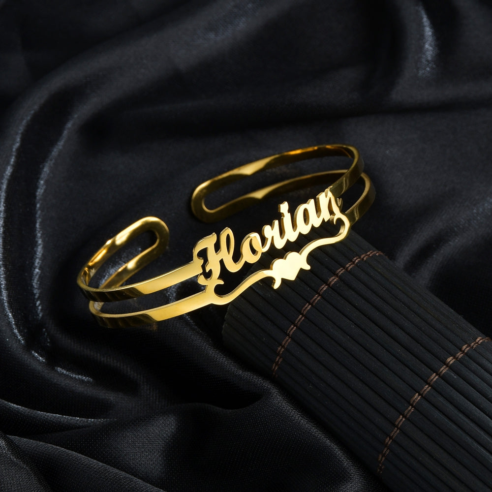 Customized Name Bracelet Personalized Custom Bangles Stainless Steel Jewelry / Accessories
