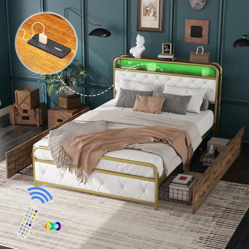 Bedside Table With Metal Drawers Bedroom Furniture
