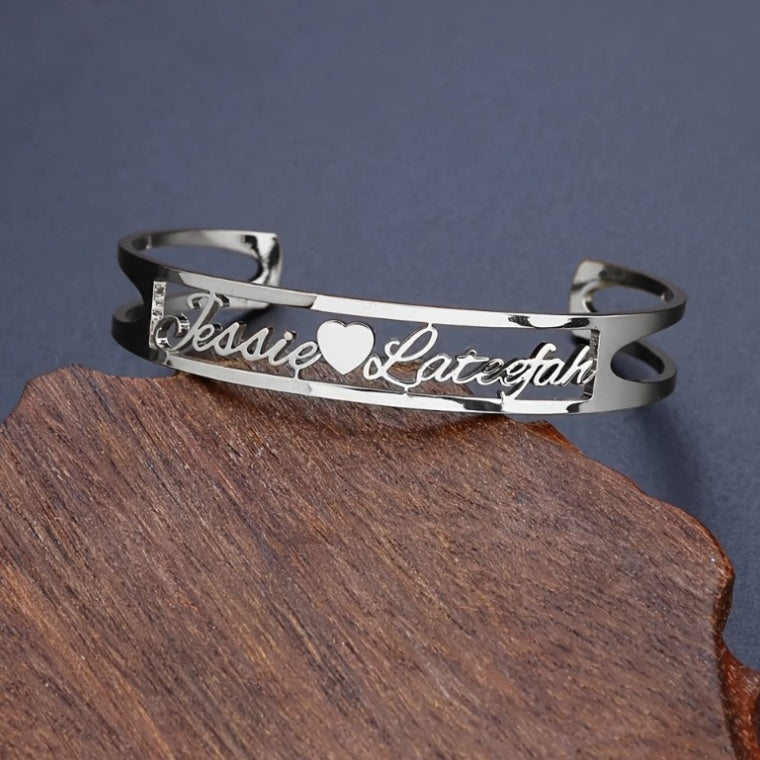 Customized Name Bracelet Personalized Custom Bangles Stainless Steel Jewelry / Accessories