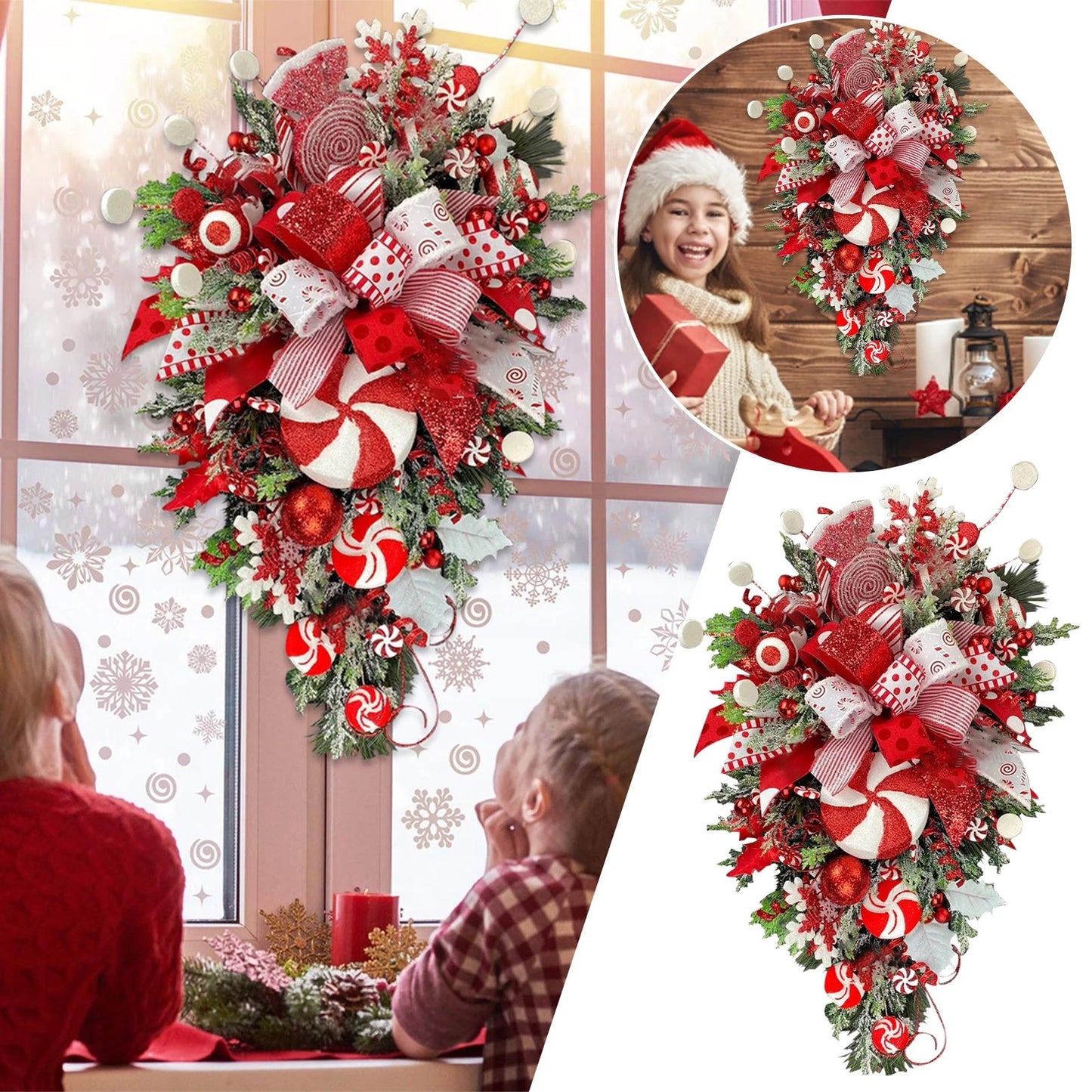 Christmas Upside Down Tree Door Wall Decoration Home Ornaments