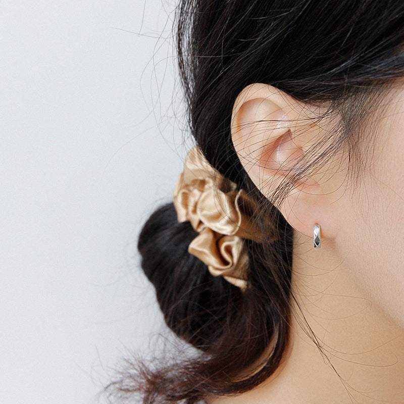 Female INS Style Simple Mini Sterling Silver Earrings Buckle Jewelry/Accessories