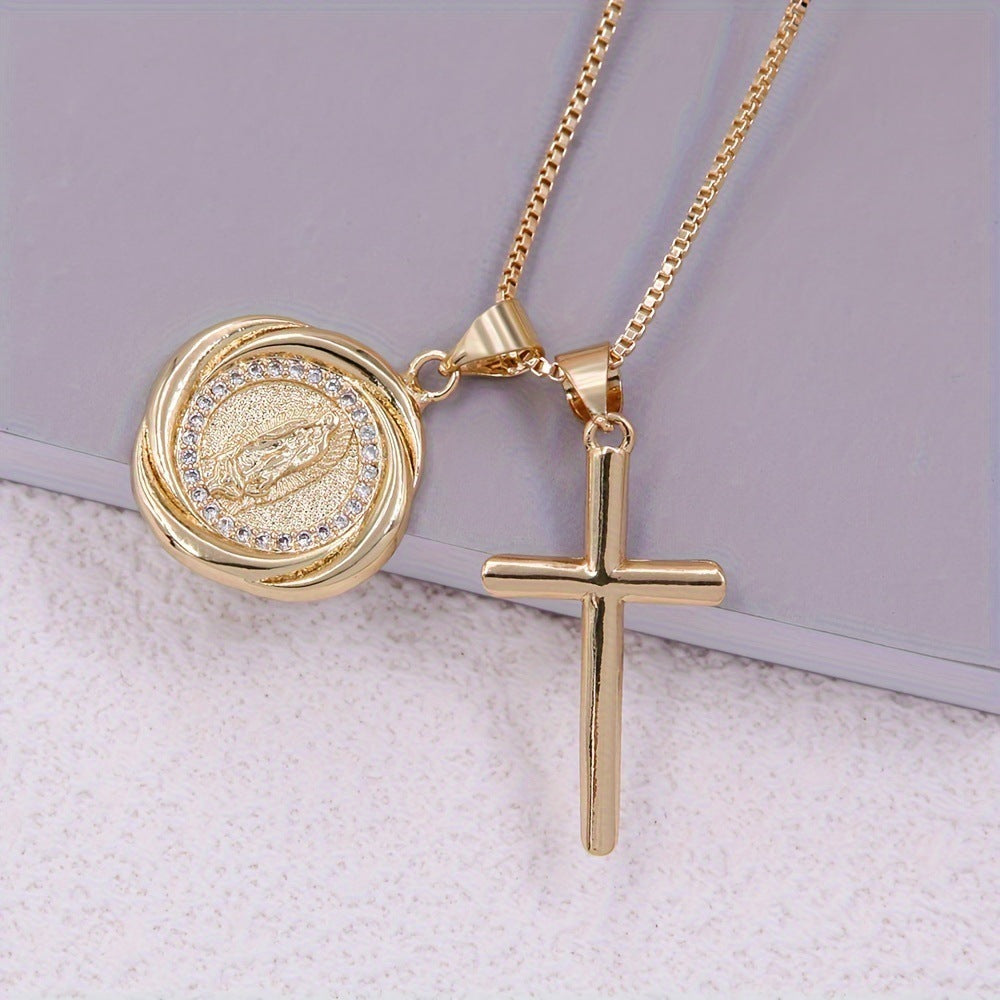 Inlaid Zircon Women's Simple Stylish Pendant Necklace Jewelry & Accessories