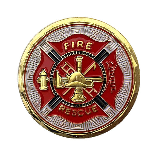 American Firefighter Painted Striped Flag Glory Commemorative Coin Jewelry/Accessories