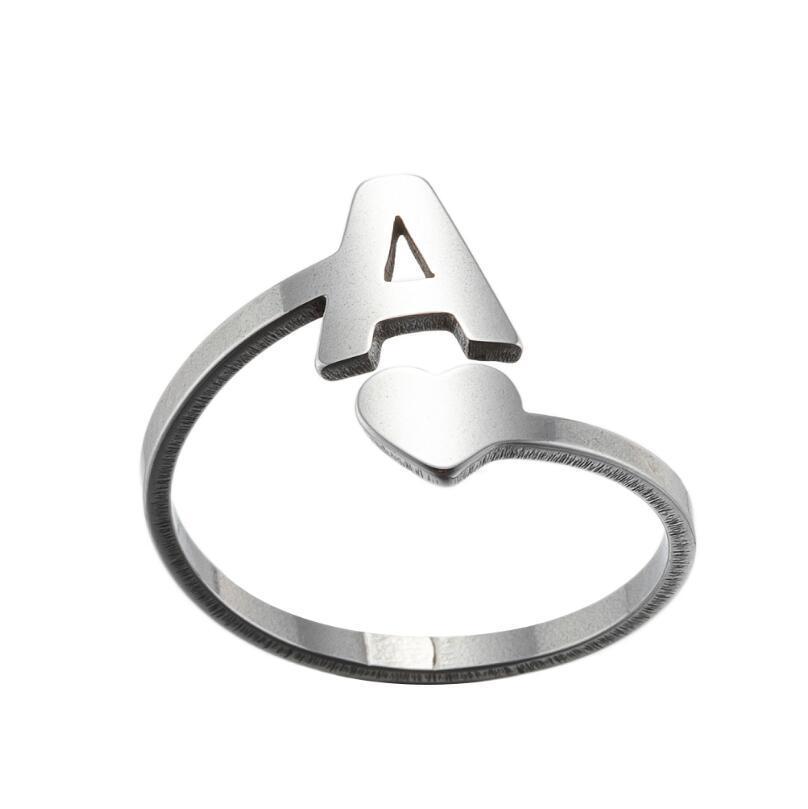 Exquisite A–Z Initial Letter Ring – Stainless Steel Jewelry & Accessories