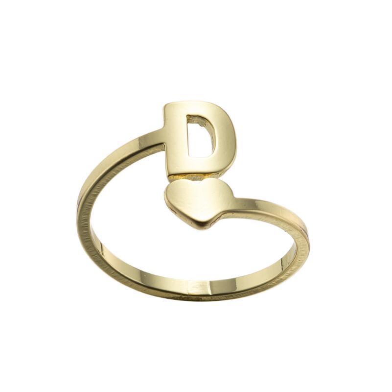 Exquisite A–Z Initial Letter Ring – Stainless Steel Jewelry & Accessories