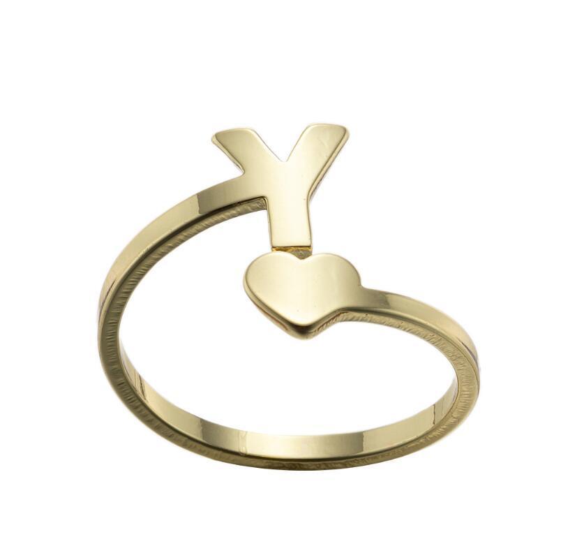 Exquisite A–Z Initial Letter Ring – Stainless Steel Jewelry & Accessories